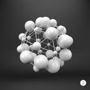 3D Molecule structure background. Graphic design Stock Illustration