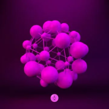 3D Molecule structure background. Graphic design Stock Illustration