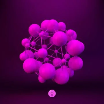 3D Molecule structure background. Graphic design. 3D Molecule structure ba... Foto stock