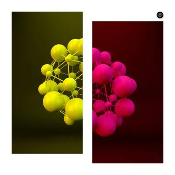3D Molecule structure background. Graphic design. 3D Molecule structure ba... Foto stock
