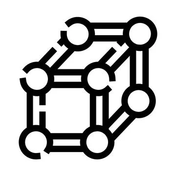 3d molecule structure connections black line icon Illustrazione stock