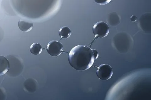 3d molecules. Abstract scientific background with molecular structure. Stock Illustration