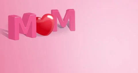 3D Mom letters vector illustration Stock Illustration