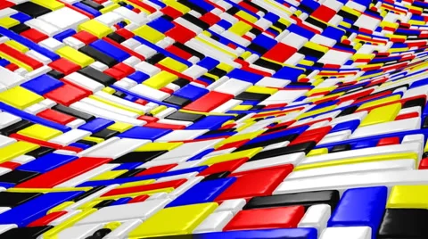 3D Mondrian style wave Stock Footage 1071041