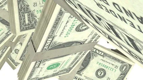 3D Money Dollar Stack Stock Footage 124471575