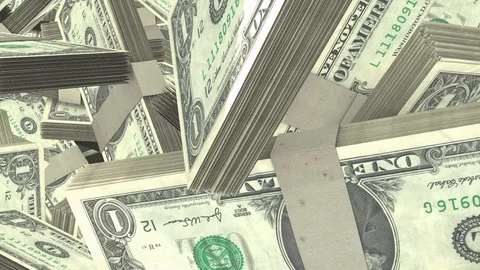 3D Money Dollar Stack Stock Footage 124471587