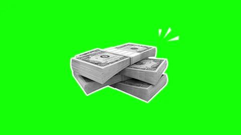3D Money Stack Animation on Green Screen 動画素材 311094662
