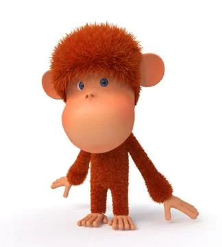3d monkey cartoon illustration Stock Illustration