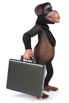 3D monkey character Illustrazione stock