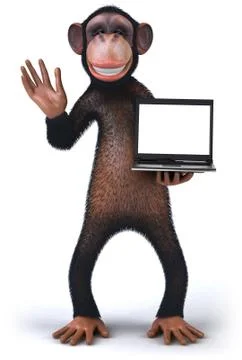 3D monkey character Stock Illustration