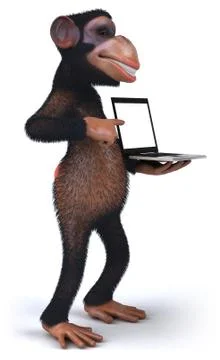 3D monkey character Stock Illustration