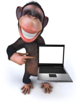 3D monkey character Stock Illustration