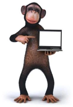 3D monkey character 스톡 일러스트
