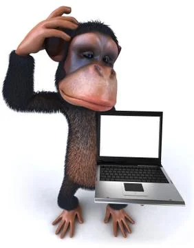 3D monkey character Stock Illustration