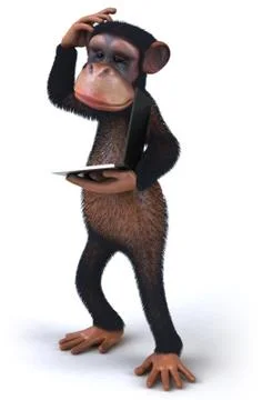 3D monkey character 스톡 일러스트