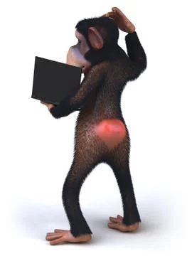 3D monkey character 스톡 일러스트