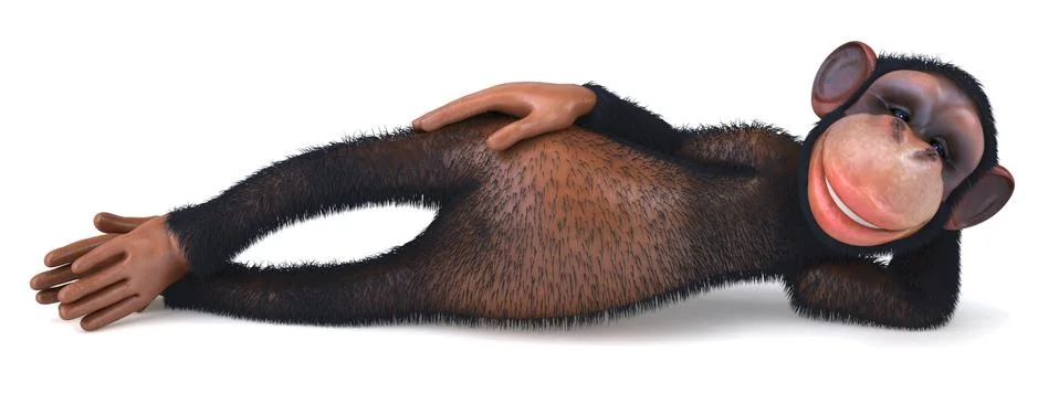 3D monkey character Illustrazione stock