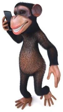 3D monkey character Illustrazione stock