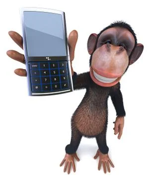 3D monkey character Illustrazione stock