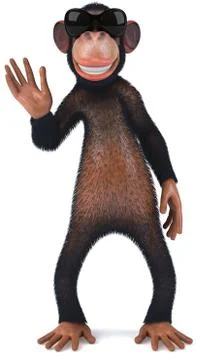 3D monkey character Illustrazione stock