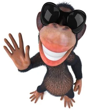 3D monkey character Illustrazione stock