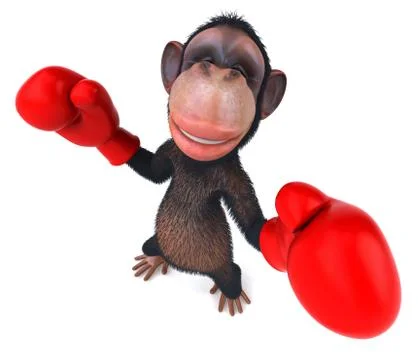 3D monkey character Illustrazione stock