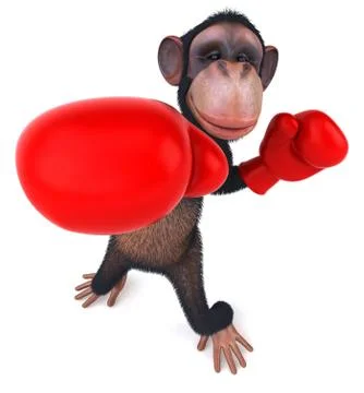 3D monkey character Illustrazione stock