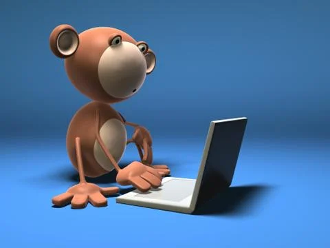 3D monkey character Stock Illustration