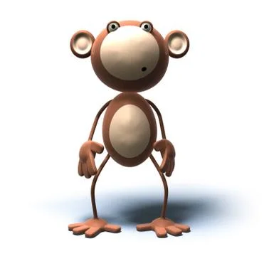 3D monkey character Illustrazione stock