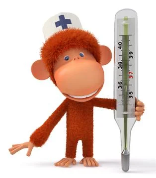 3d monkey doctor Stock Illustration