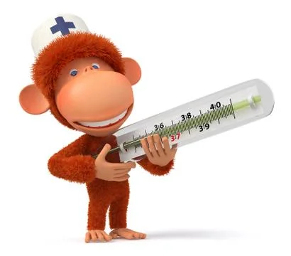 3d monkey doctor Stock Illustration