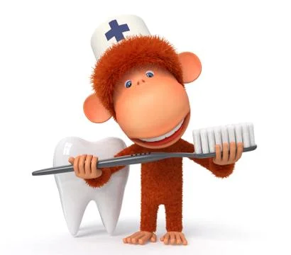 3d monkey doctor Stock Illustration