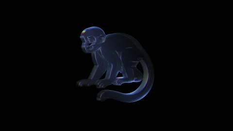 3D monkey figure with luminous shading Stock Footage 311269987