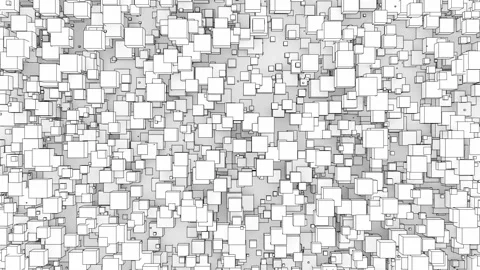 3D Monochrome line art cube looping animation. Stock Footage 230106162