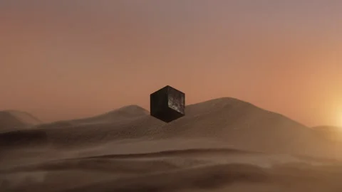 A 3d monolith in a desert Stock Footage 274637113