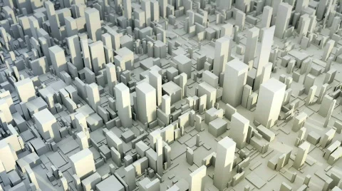 3d monotone cityscape 스톡 동영상 628587