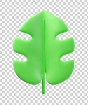 3D monstera leaf, isolated on background Stock Illustration