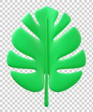 3D monstera leaf, isolated on background Stock Illustration