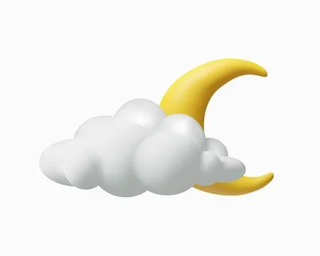 3D moon and cloud Stock Illustration