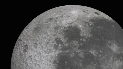 3D Moon animation isolated on black background Vídeo Stock 155915304