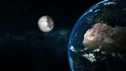 3d moon earth planet view on space Stock Footage 221902245