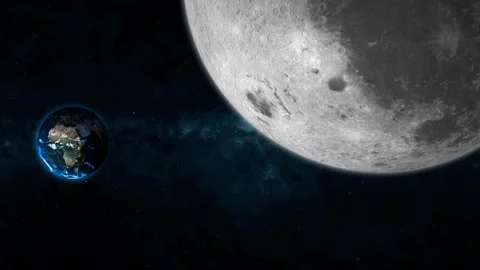 3d moon move planet earth on space Stock Footage 221902244
