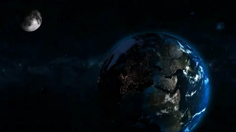 3d moon planet earth space view Stock Footage 221902281