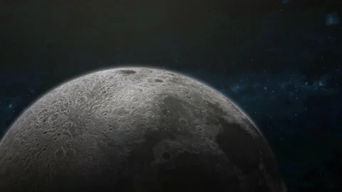 3d Moon rotated on space Stock Footage 221902512