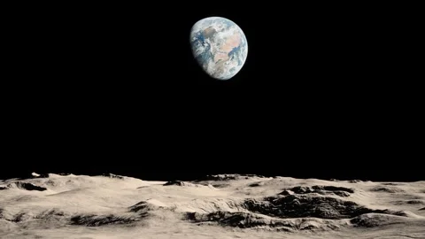 3D. Moon. Towards the earth Stock Footage 287772398