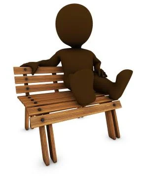 3D Morph Man on park bench Ilustração Stock