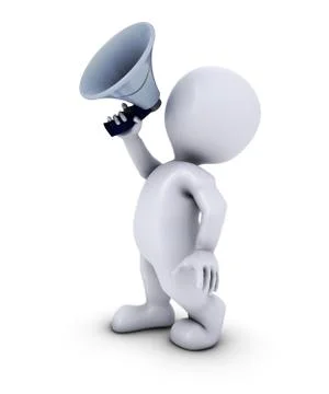 3D Morph Man withg mega phone Ilustração Stock