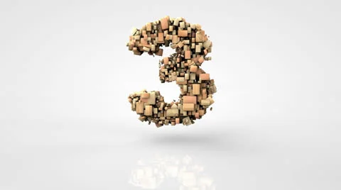 3d morphing square wood particles countdown Stock Footage 25591180