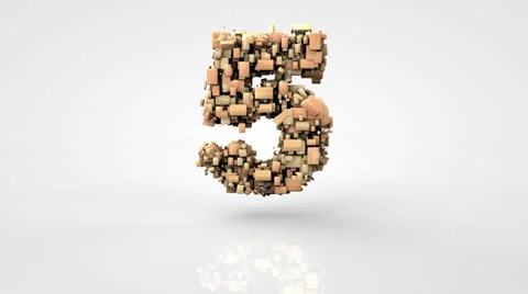 3d morphing square wood particles countdown Stock Footage 25591483