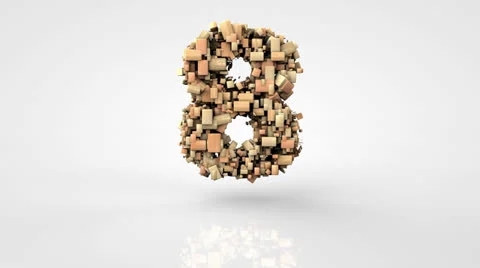 3d morphing square wood particles countdown Stock Footage 25591606